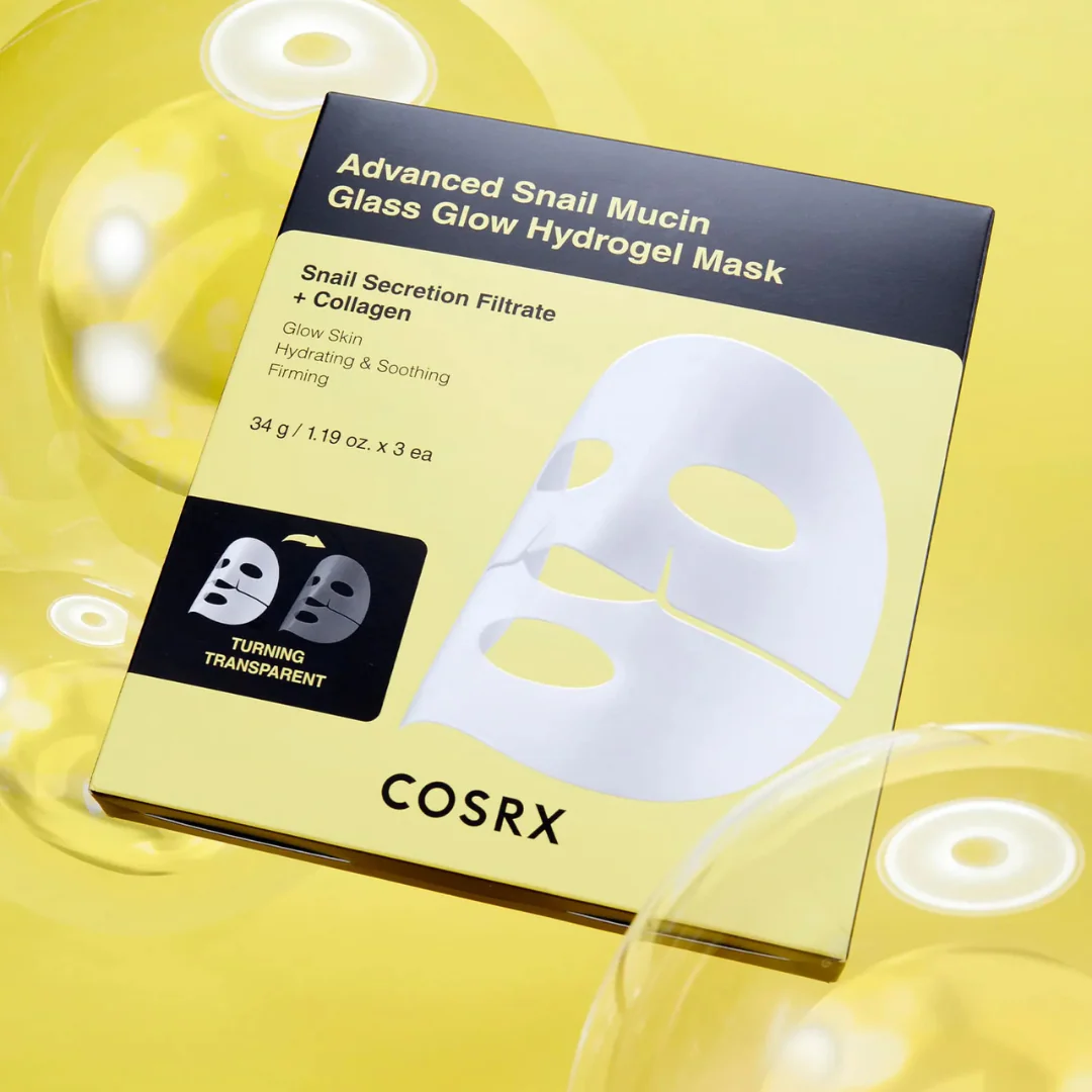 Advanced Snail Mucin Glass Glow Hydrogel Mask - 3 Sheet Masks - Image 2